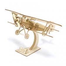 Biplane 3d Wooden Puzzle Aeromodelos Vintage Mdf