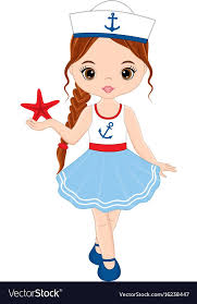 Cute Little Girl With Starfish Vector Image On Vectorstock Cute Cartoon Girl Little Girl Drawing Girl Cartoon