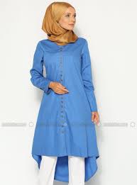 Sik Dugmeli Tunik Mavi Sultan I Yegah Tunic Tops Fashion Women