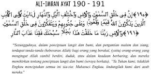 Lubaabun nuquul fii asbaabin nuzuul, tim abdul hayyie, (jakarta: Perilaku Terpuji Di Surat Ali Imran 190 191 Brainly Co Id