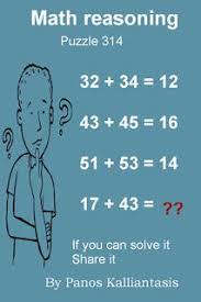 Math Reasoning Puzzle 314 Math Puzzles Brain Teasers Logic Math Logic Puzzles Brain Teasers