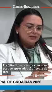 A prefeita de Groaíras (CE), Virgínia Aguiar (PDT), declarou ser contrária  à realização de concurso público no município. A fala ocorreu na  sexta-feira (6/2), durante a sessão de abertura do ano ...