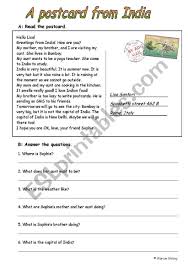 Girl Describes What Is Happening During Her Visit To India What The Weather Is Like And What They Are Doing There Reading Comprehension Comprehension Reading