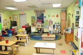 Colorful Wall Decor And Wood Furniture In Preschool And Kindergarten Classroom Decoration Idea Classroom Design Kids Classroom Decor Elementary Classroom Decor