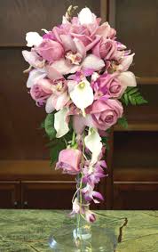 Matching family hawaiian clothing & trendy pali hawaii sandals you'll love. Bridal Cascading Bouquet Lavender And White The Hawaiian Lei Company