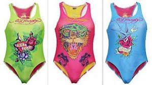 Details About Girls Ed Hardy Designer 1 Piece Swimsuit Swimming Costume Sizes 2 6 Years