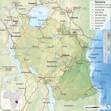Der staat tansania befindet sich in ostafrika und grenzt an kenia und uganda im norden, ruanda, burundi und die demokratische republik kongo im westen und sambia. Map Of Tanzania Topographic Map German Weltkarte Com Karten Und Stadtplane Der Welt