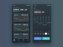 mobile dashboard for a crypto currency trading app