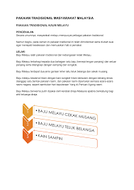 Maybe you would like to learn more about one of these? Pakaian Tradisional Melayu Studocu