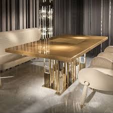 This style of dining room table is slightly more modern and nontraditional than round or rectangular. Dining Tables Covethouse Luxury Dining Tables Luxury Dining Room Dining Table Gold