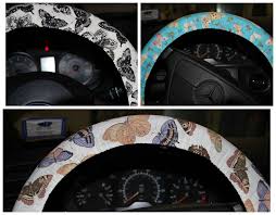 Black And White Steering Wheel Cover Butterfly Steering Wheel Cover Black And White Cover White Gray And Beige Steering Wheel Steering Wheel Cover Wheel Cover