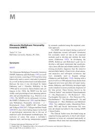 I like to read newspaper articles on crime. Pdf Minnesota Multiphasic Personality Inventory Mmpi
