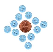 Vintage Buttons Lot: Blue Aqua Glass Plastic Round MOP Bow TOM TOMPSON (B7) 