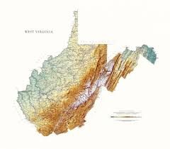 Check spelling or type a new query. West Virginia Elevation Tints Map Wall Maps