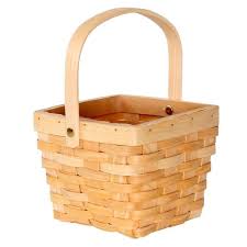 Assorted Small Wood Chip Basket With Handle By Ashland Wooden Basket Basket Square Baskets