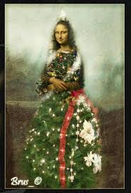 Christmas Mona Tree Lisamona Christmas Tree Lisa Mona Lisa Parody Mona Lisa Art Parody