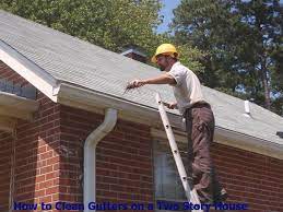 I also found this question here but it is about how to clean gutters while staying on the ground. How To Clean Gutters On A Two Story House Livingproofmag