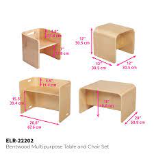 ecr4kids bentwood multipurpose kids table and chair set 3piece adaptable furniture set kids learning kids table and chairs kids wooden chair multipurpose table
