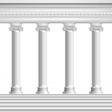Download Architectural Element Colonnade From Realistic Antique Columns With Decorated Ceiling And Base With Stairs For Free Stairs Vector Architectural Elements House Front Design