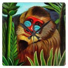 ジャングルのヴィンテージの芸術のアンリ ルソーmandrill 壁時計 アートのアイデア ペインティング ルソー