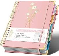 Hardcover Spiral Notebooks 8.5" X 11" Note Taking 5 Subject Notebook College Ruled with Dividers 240 Pages 100GSM Aesthetic Spiral Notebook for Work ...