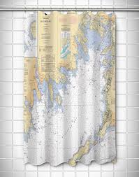 Ma Buzzards Bay Ma Nautical Chart Shower Curtain Island