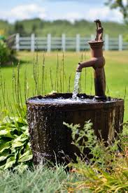 Maybe you would like to learn more about one of these? Could Get Liner For Half A Whiskey Barrel And Waterproof Outside Add My Pump And Idk What Els Water Features In The Garden Landscape Decor Diy Garden Projects