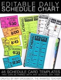 Editable Daily Schedule Chart With Mini Visual Schedules And