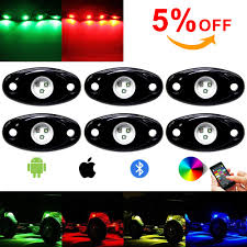 8pods rgb led rock lights power:9w/pod voltage:12v dc control method: Light Lighting Accessories 6 Pod Rgb Led Rock Lights Kits With Bluetooth Control Waterproof Neon Lights Diy Color Timing Music Mode For Offroad Car Jeep Off Road Truck Suv Atv Utv