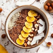 Smoothie Bowl Chocolat Banane Noisettes Et Noix De Coco Recette Aliments Anti Stress Smoothie Recette Idee Recette