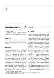 Understanding the role of digital media in adolescents' romantic relationships is essential to the prevention of digital dating violence. Pdf Personality And Romantic Relationship Satisfaction