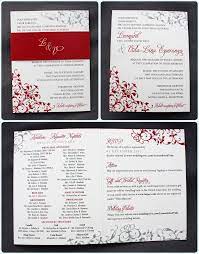 Red Gray Ornate Swirls Trifold Belly Band Wedding Invitations Wedding Invitation Content Wedding Invitation Format Belly Band Wedding Invitations