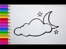Rp 12 juta/tahun atau rp 1 juta/bulan. Cara Menggambar Dan Mewarnai Awan Bulan Sabit Dan Bintang Youtube