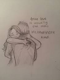 Girlfriend and boyfriend put arms around, husband. Easy Romantic Love Pencil Art Novocom Top