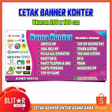 Cetak Banner Konter Hp Pulsa Ukuran 200x100 Cm Sho Indonesia Best Banner Design Banner Banner Design