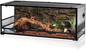 Amazon Com Repti Zoo 67gallon Reptile Large Terrarium Upgrade Glass Front Opening Tank Sliding Door With Screen Ve Reptile Terrarium Large Terrarium Reptiles