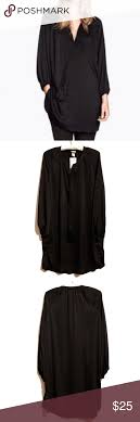 Nwt H M Conscious Black Satin Tunic Dress Nwt H M Conscious Black Satin Tunic With Tassels Size 12 Fabulous Modern Black Satin T Black Satin Tunic Dresses