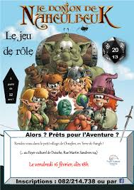Ici, ce n'est pas la réflexion collégiale qui régit le jeu, mais le délire ils connaissent rarement l'univers des jeux de rôles et le découvrent via ce chemin original. Le Donjon De Naheulbeuk Jdr Foyer Culturel De Doische A S B L
