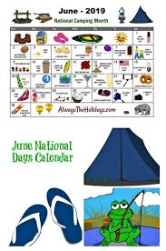 June Printable Calendar Of National Days Father S Day Camping And Fun National Day Calendar National Days Day