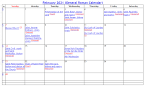 Catholic calendar for the tradtional latin liturgy. Liturgical Calendar 2021 Roman Catholic Calendar 2021 Weekly Calendar