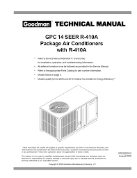 Goodman Mfg R 410a Users Manual Manualzz Com