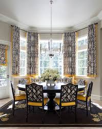 Transitional dining room in black and yellow [design: How To Use Yellow To Shape A Refreshing Dining Room