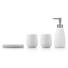 Maybe you would like to learn more about one of these? Fimary Resin White Bathroom Accessories Set Including 4 Piece Bathroom Sets Soap Dispenser Toothbrush Holder Tumbler Soap Dish Bathroom Set White Buy Online In Antigua And Barbuda At Antigua Desertcart Com Productid 130442783