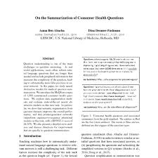 Among these were the spu. On The Summarization Of Consumer Health Questions Acl Anthology