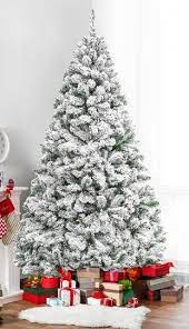 Premium Snow Flocked Artificial Pine Christmas Tree W Foldable Metal Base Fake Christmas Trees Pine Christmas Tree Christmas Tree Inspiration