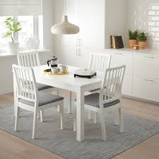 Whether you're saving space with our adjustable tables or keeping it classic with our traditional pedestal tables, kirkland's has the right table for your dining room. Laneberg Ekedalen Table And 4 Chairs White White Light Gray Ikea