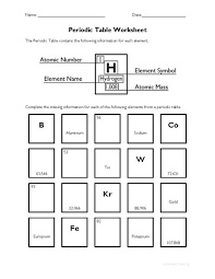 Free Periodic Table Worksheet Chemistry Worksheets Teaching Chemistry Science Worksheets