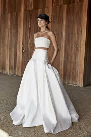 Chosen By One Day Bridal Modern Two Piece Wedding Dress With Crop Top Two Piece Wedding Dress Crop Top Wedding Dress Australian Wedding Dresses