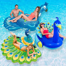 Bestway Ultimate Peacock Pool Float Combo Value Pack 41101e 57250ep 90705m The Home Depot Cool Pool Floats Pool Float Pool