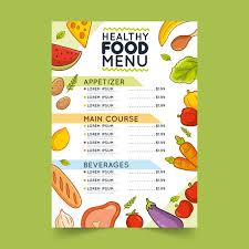 Healthy food illustration design vector 05 vector food free download. Menu Template For Restaurant With Healthy Food Free Vector Nohat Free For Designer